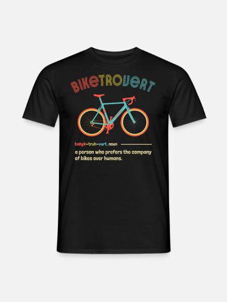 Biketrovert Frasi Divertenti Bici Gravel Ciclismo - T-shirt uomo - nero