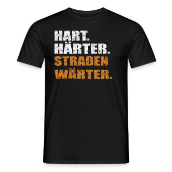 Hart Härter Straßenwärter | Road construction - Men's T-Shirt - black - Front - AI Model Male 178 light (178cm)