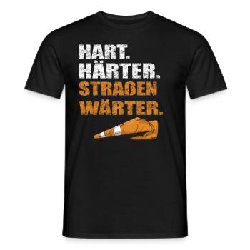 Hart Härter Straßenwärter | Straßenbau - Männer T-Shirt - Schwarz - Vorne - AI Model Male 178 light (178cm)