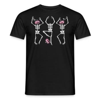 Drôle de squelettes dansants Halloween Ballerine rose - T-shirt homme - noir - Devant - AI Model Male 178 light (178cm)