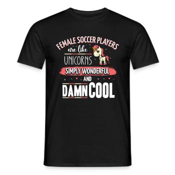 Les joueuses de football sont comme des licornes footballeuses - T-shirt homme - noir - Devant - AI Model Male 178 light (178cm)