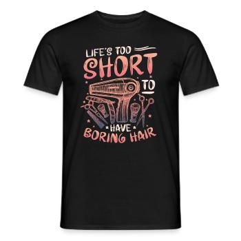 La vie est trop courte pour un ennuyeux - T-shirt homme - noir - Devant - AI Model Male 178 light (178cm)