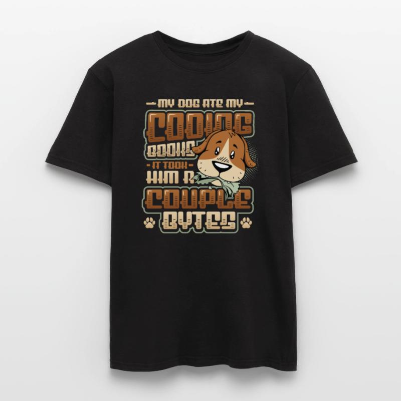 Dog Bytes Code Computer Joke Programming Men’s T-shirt