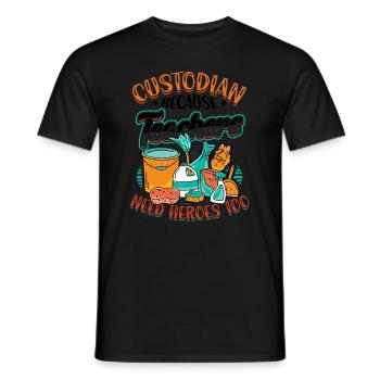 Gardien, car les enseignants ont aussi besoin de héros - T-shirt homme - noir - Devant - AI Model Male 178 light (178cm)