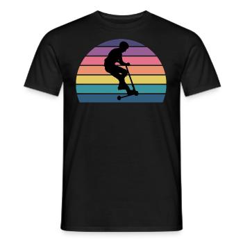 Stunt Scooter Freestyle Scootering Vintage Retro - Männer T-Shirt - Schwarz - Vorne - AI Model Male 178 light (178cm)
