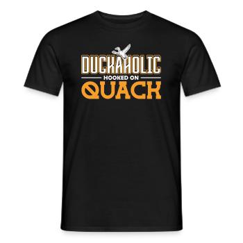 Duckaholic hooked on Quack Entenjagd - Männer T-Shirt - Schwarz - Vorne - AI Model Male 178 light (178cm)