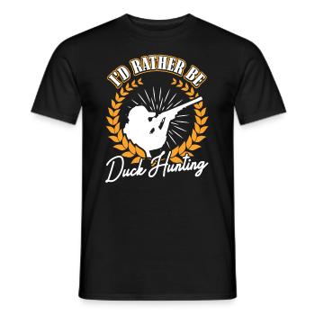 Id rather be Duck Hunting Entenjagd - Men's T-Shirt - black - Front - AI Model Male 178 light (178cm)
