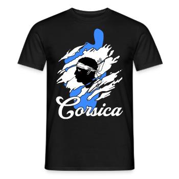 Île de Corse - T-shirt homme - noir - Devant - AI Model Male 178 light (178cm)