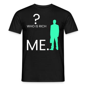 Qui est riche ? Je. - T-shirt homme - noir - Devant - AI Model Male 178 light (178cm)
