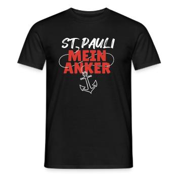 St Pauli mein Anker Paulianer Hamburg Sankt Pauli - Männer T-Shirt - Schwarz - Vorne - AI Model Male 178 light (178cm)