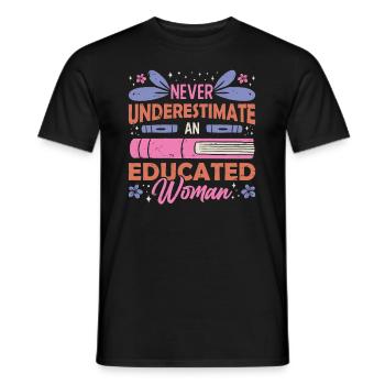 Unterschätzen Sie Niemals Eine Gebildete - Männer T-Shirt - Schwarz - Vorne - AI Model Male 178 light (178cm)