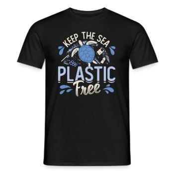 Gardez la mer sans plastique Sauver l’océan - T-shirt homme - noir - Devant - AI Model Male 178 light (178cm)