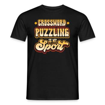 Les mots croisés sont mon sport - T-shirt homme - noir - Devant - AI Model Male 178 light (178cm)