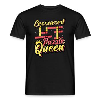 Mots croisés Reine - T-shirt homme - noir - Devant - AI Model Male 178 light (178cm)