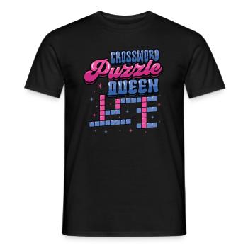 Mots croisés Reine - T-shirt homme - noir - Devant - AI Model Male 178 light (178cm)