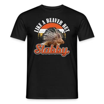 Like a Beaver but Stabby Stachelschwein - Männer T-Shirt - Schwarz - Vorne - AI Model Male 178 light (178cm)