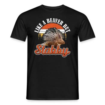 Like a Beaver but Stabby Stachelschwein - Männer T-Shirt - Schwarz - Vorne - AI Model Male 178 light (178cm)