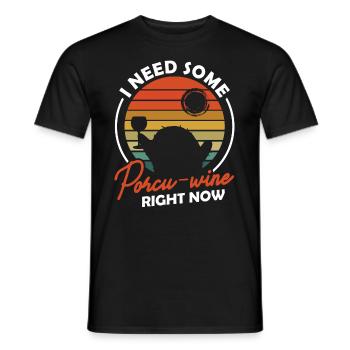 Nagetier I need some Porcu-Wine Stachelschwein - Männer T-Shirt - Schwarz - Vorne - AI Model Male 178 light (178cm)