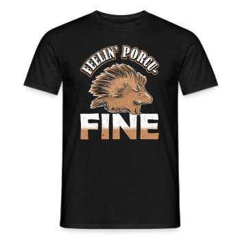 Nagetier Feelin’ Porcu-Fine Stachelschwein - Männer T-Shirt - Schwarz - Vorne - AI Model Male 178 light (178cm)