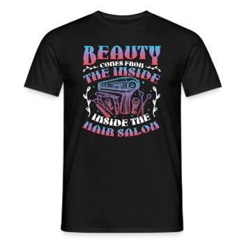 Schönheit Kommt Aus Dem Inneren Des Friseursalons - Männer T-Shirt - Schwarz - Vorne - AI Model Male 178 light (178cm)