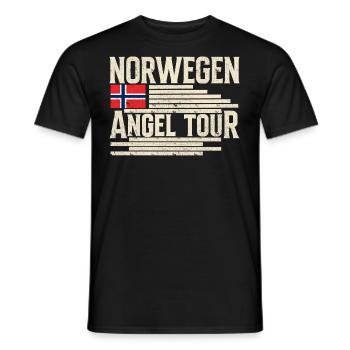 Norwegen Angeltour - Männer T-Shirt - Schwarz - Vorne - AI Model Male 178 light (178cm)