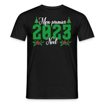 Mon Premier Noel 2023 - T-shirt homme - noir - Devant - AI Model Male 178 light (178cm)