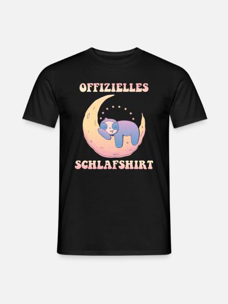 Offzielles Schlafshirt Faultier - Männer T-Shirt - Schwarz