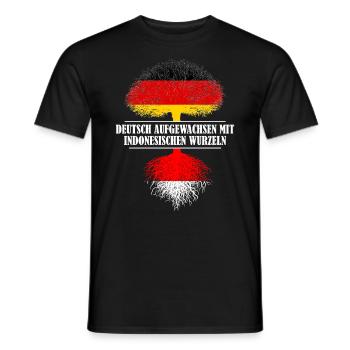 Deutsch mit indonesischen Wurzeln - Männer T-Shirt - Schwarz - Vorne - AI Model Male 178 light (178cm)