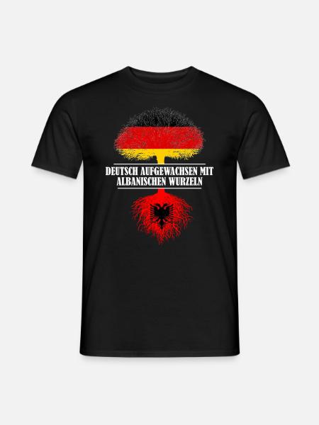 Deutsch mit albanischen Wurzeln - Männer T-Shirt - Schwarz