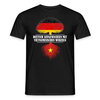 Deutsch mit vietnamesischen Wurzeln - Männer T-Shirt - Schwarz - Vorne - AI Model Male 178 light (178cm)