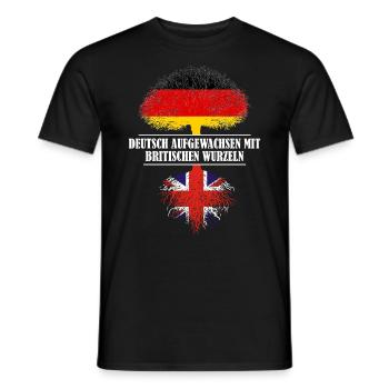 Deutsch mit britischen Wurzeln - Männer T-Shirt - Schwarz - Vorne - AI Model Male 178 light (178cm)