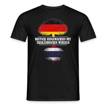 Deutsch mit thailändischen Wurzeln - Männer T-Shirt - Schwarz - Vorne - AI Model Male 178 light (178cm)