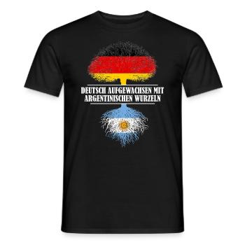 Deutsch mit argentinischen Wurzeln - Männer T-Shirt - Schwarz - Vorne - AI Model Male 178 light (178cm)