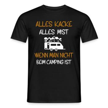 Alles Mist, wenn man nicht beim Campen ist - Männer T-Shirt - Schwarz - Vorne - AI Model Male 178 light (178cm)