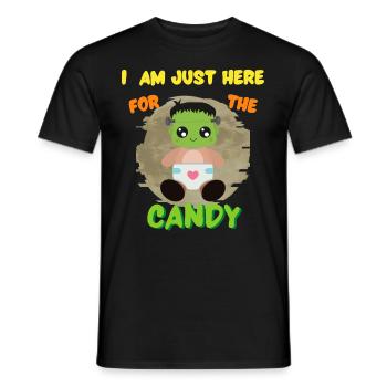 Je suis juste ici pour la chemise d’Halloween drôle de bonbons - T-shirt homme - noir - Devant - AI Model Male 178 light (178cm)