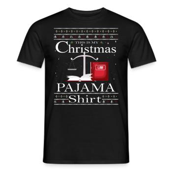Funny Christmas lawyer pajamas - Men's T-Shirt - black - Front - AI Model Male 178 light (178cm)