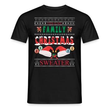 Funny Family Couple Clothes Christmas - Men's T-Shirt - black - Front - AI Model Male 178 light (178cm)