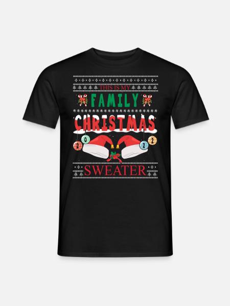 Lustige Familienpaar Kleidung Weihnachten - Mænd T-shirt - sort