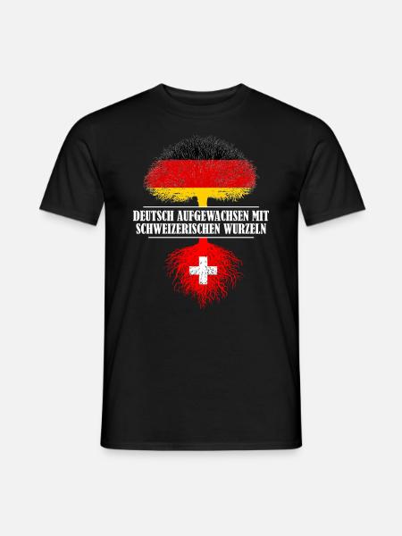 Deutsch mit schweizerischen Wurzeln - Männer T-Shirt - Schwarz
