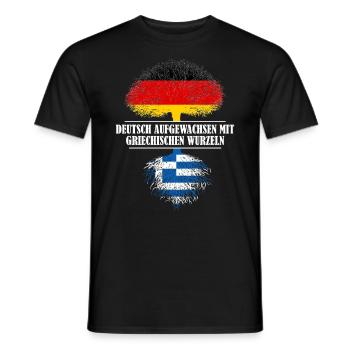 Deutsch mit griechischen Wurzeln - Männer T-Shirt - Schwarz - Vorne - AI Model Male 178 light (178cm)