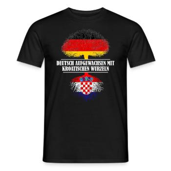 Deutsch mit kroatischen Wurzeln - Männer T-Shirt - Schwarz - Vorne - AI Model Male 178 light (178cm)