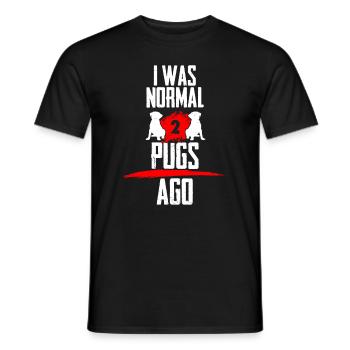 Ich war normal 2 Mopse voher - Männer T-Shirt - Schwarz - Vorne - AI Model Male 178 light (178cm)