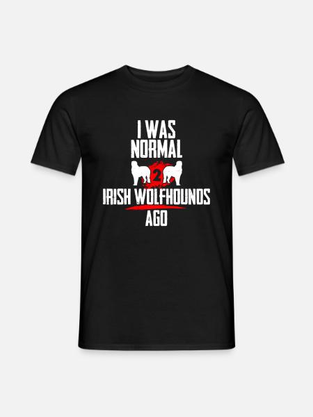 Ich war normal 2 Irische Wolfshunde voher - Männer T-Shirt - Schwarz