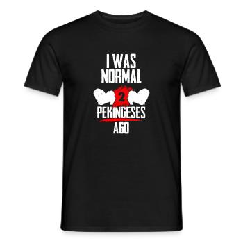 J’étais normal 2 Pékinois avant - T-shirt homme - noir - Devant - AI Model Male 178 light (178cm)