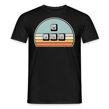 PC Gaming Keyboard Mouse WASD - Men's T-Shirt - black - Front - AI Model Male 178 light (178cm)