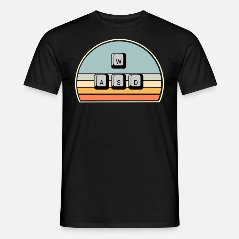 PC Gaming Keyboard Mouse WASD - Männer T-Shirt - Schwarz