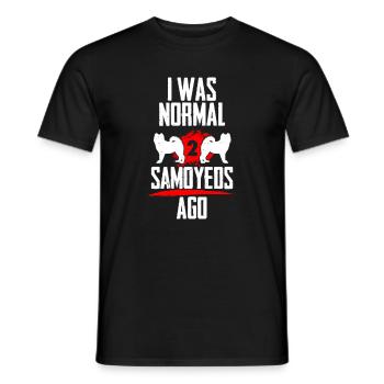 I was normal 2 Samojedes before - Men's T-Shirt - black - Front - AI Model Male 178 light (178cm)