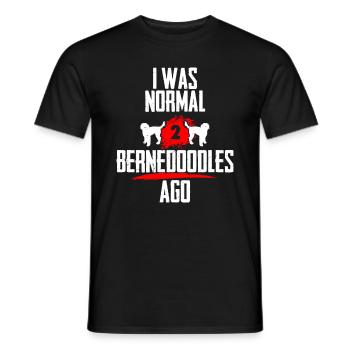 Ich war normal 2 Bernedoodles voher - Männer T-Shirt - Schwarz - Vorne - AI Model Male 178 light (178cm)