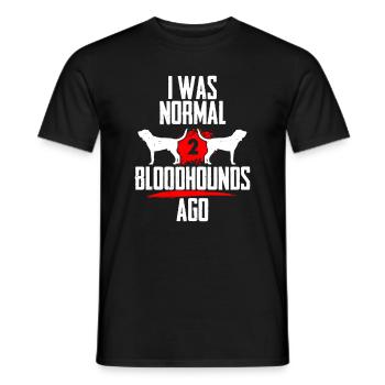 Ich war normal 2 Bloodhounds voher - Männer T-Shirt - Schwarz - Vorne - AI Model Male 178 light (178cm)