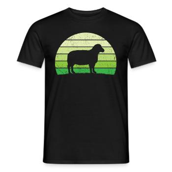 Retro Schaf T-Shirt Schaf - Männer T-Shirt - Schwarz - Vorne - AI Model Male 178 light (178cm)